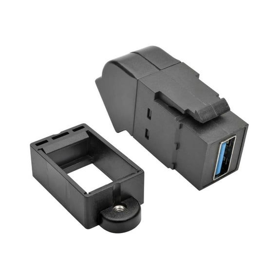 Tripp Lite USB 3.0 All-in-One Keystone/Panel Mount Angled Coupler (F/F), Black