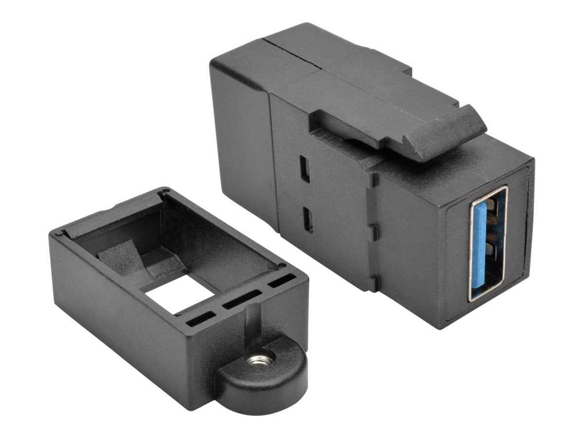Tripp Lite USB 3.0 Keystone Panel Mount Coupler (F/F) All in One Black (U325-000-KP-BK)