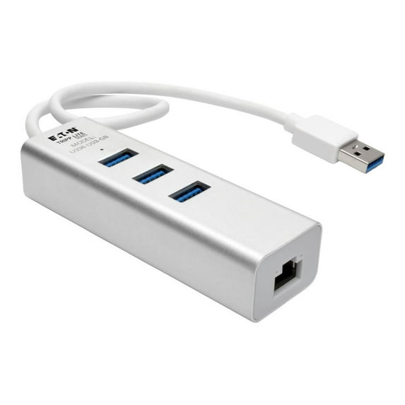 Tripp Lite USB 3.0 SuperSpeed to Gigabit Ethernet NIC Network Adapter with 3 Port USB 3.0 Hub