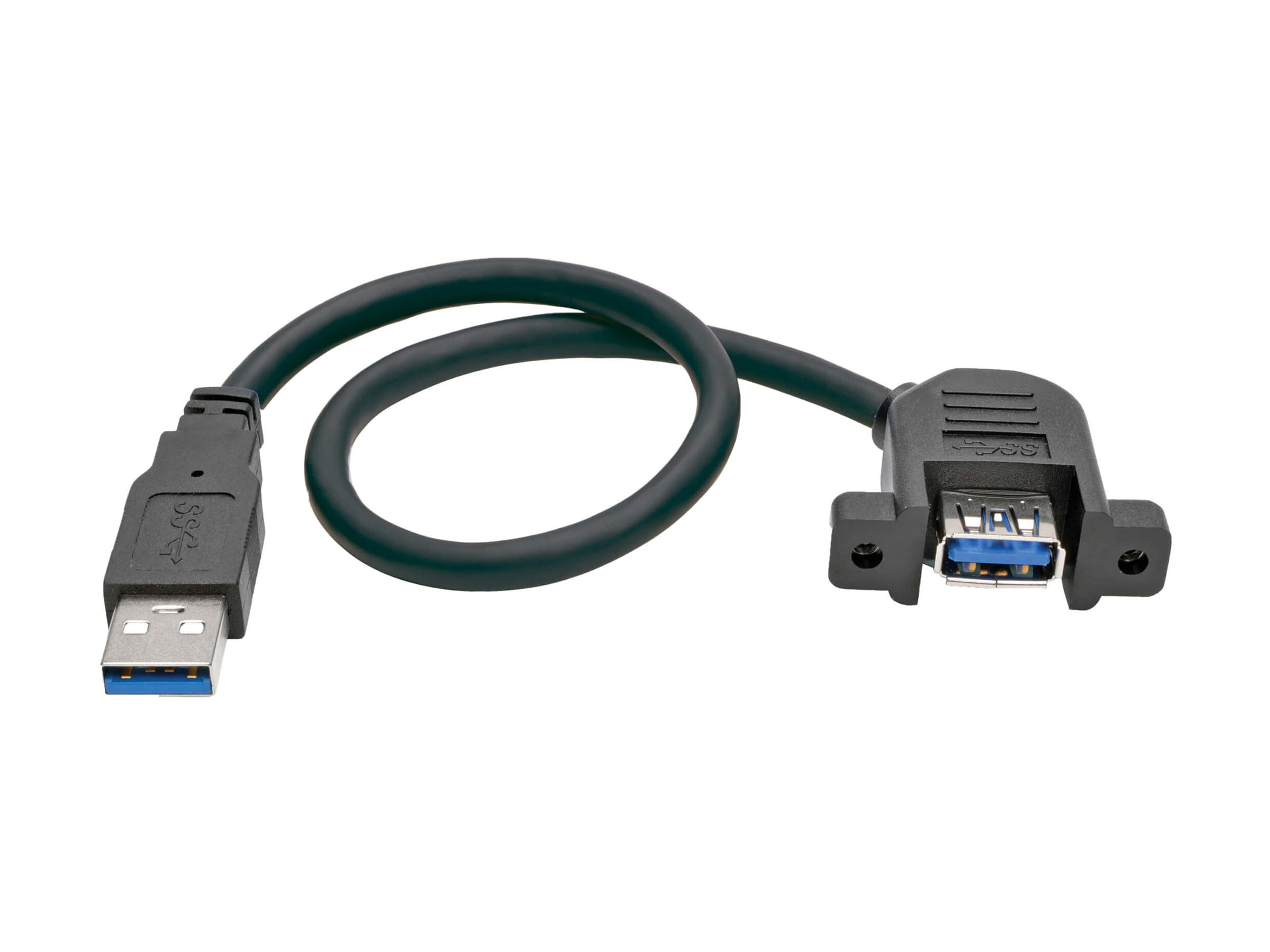 Tripp Lite USB 3.0 Superspeed Panel Mount Type-A Extension Cable (M/F) 1 ft. (U324-001-APM)