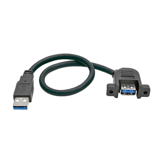 Tripp Lite USB 3.0 Superspeed Panel Mount Type-A Extension Cable (M/F) 1 ft. (U324-001-APM)