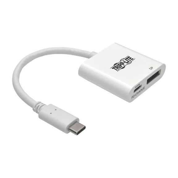 Tripp Lite USB 3.1 Gen 1 USB-C to DisplayPort 4K Adapter with USB-C PD Charging Port, Thunderbolt 3 Compatible, 4K @60Hz