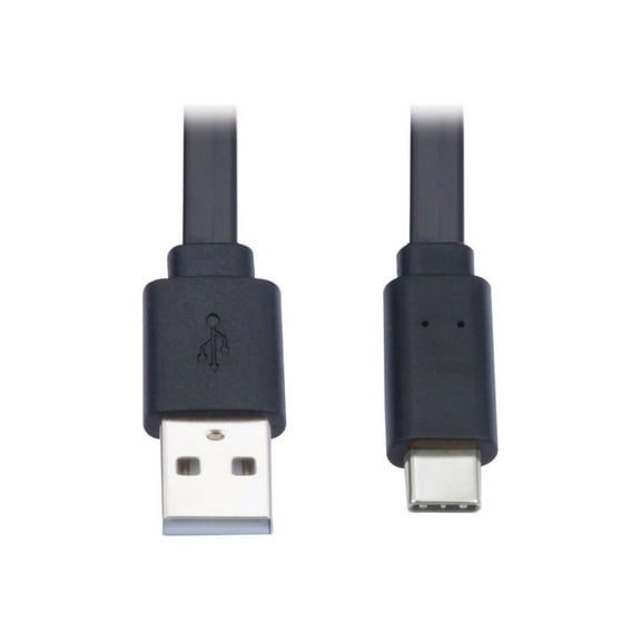 Tripp Lite 6ft USB-A to USB C USB 2.0 Thunderbolt Flat Cable Black U038006FL