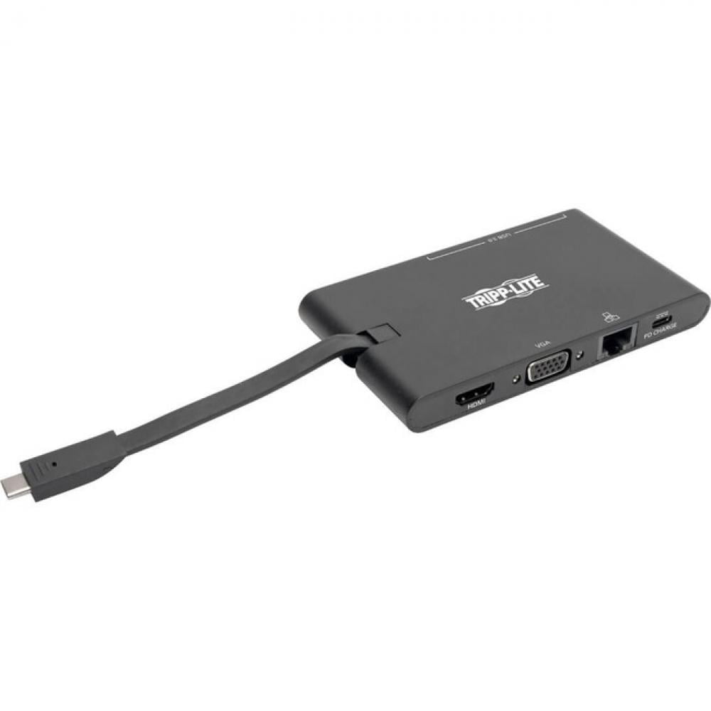 Tripp Lite by Eaton USB-C Dock - 4K HDMI VGA USB 3.x (5Gbps) USB-A/C Hub Gigabit Ethernet Memory Card Slots 100W PD Charging - for Notebook/Tablet PC/Desktop PC/Smartphone - 100 W - USB 3.0 Type C ...