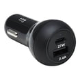 thumbnail image 1 of Eaton Tripp Lite Series USB Car Charger Dual-Port 39W Charging USB-C 27W, USB-A 12W - Car power adapter - 39 Watt - 3 A - PD 3.0 - 2 output connectors (USB, 24 pin USB-C) - black, 1 of 5