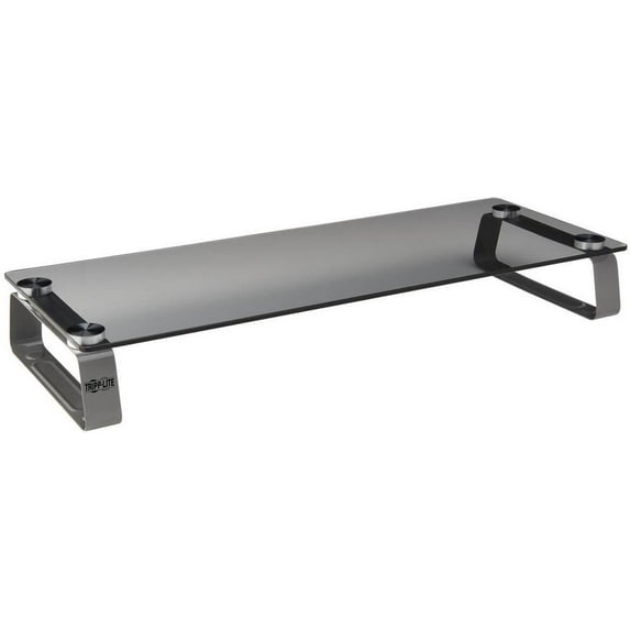 Tripp Lite by Eaton Universal Monitor Riser Stand Glass Computer Laptop Printers 3" - 40 lb Load Capacity - 3.2" Height x 22" Width x 8.3" Depth - Desktop - Tempered Glass, Brushed Aluminum