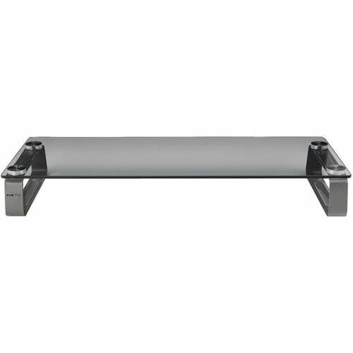 Tripp Lite Universal Monitor Riser Stand Glass Computer Laptop Printers 3 - 40 lb Load Capacity - 3.2 Height x 22 Width x 8.3 Depth - Desktop - Tempered Glass, Brushed Aluminum