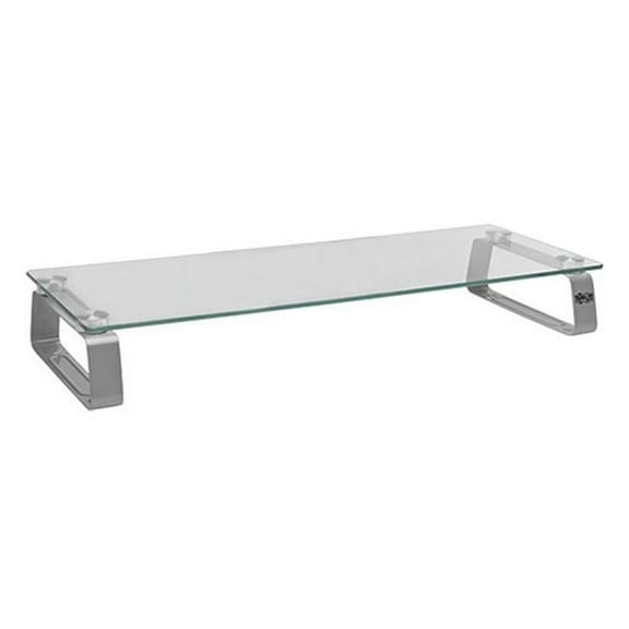 Tripp Lite Universal Monitor Riser Stand Glass Computer Laptop Printers 3 40 lb Load Capacity - 3.2" Height x 22" Width x 8.3" Depth - Desktop - Tempered Glass, Brushed Aluminum