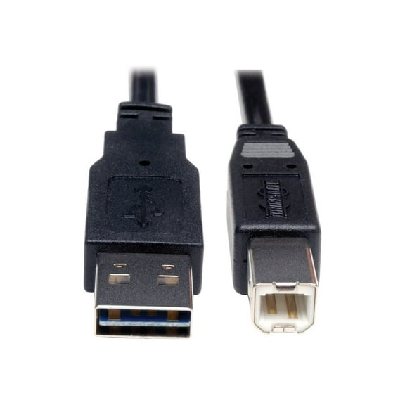Tripp Lite Universal Reversible USB 2.0 A-Male to B-Male Device Cable - 10ft