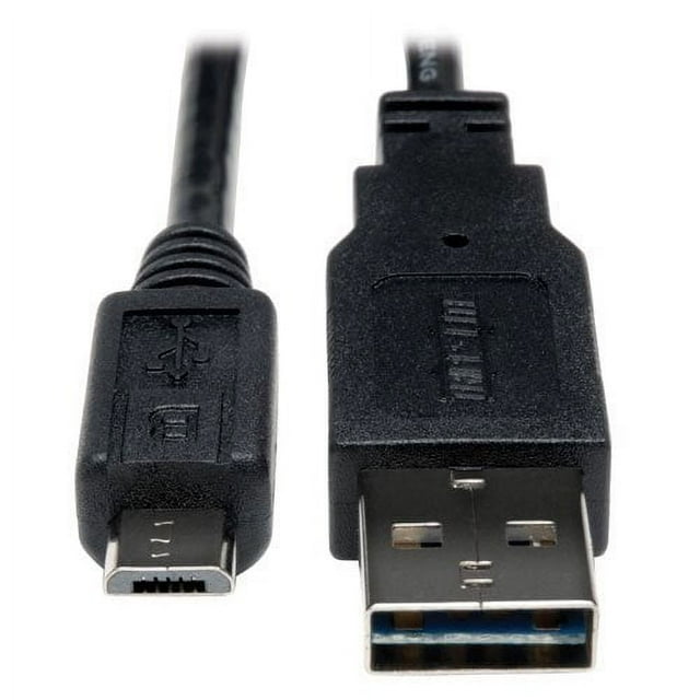 Tripp Lite Universal Reversible USB 2.0 Hi-Speed Cable (Reversible A to 5Pin Micro B M/M) 1-ft.(UR050-001)