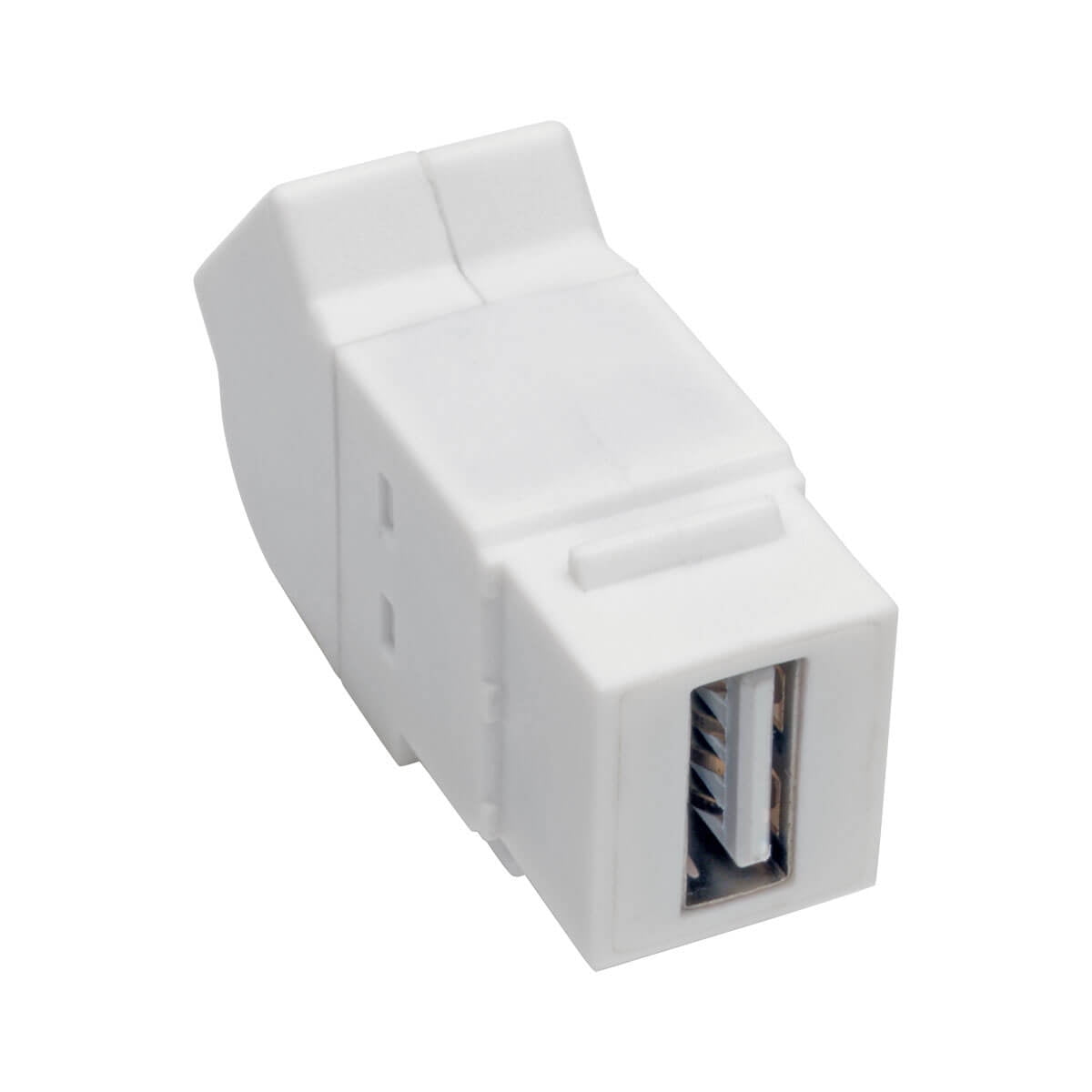 Tripp Lite Usb 2.0 All-in-one Keystone/panel Mount Angled Coupler (f/f), White - Usb Adapter - Usb (f) To Usb (f) - Usb 2.0 - Angled, Mlded - White