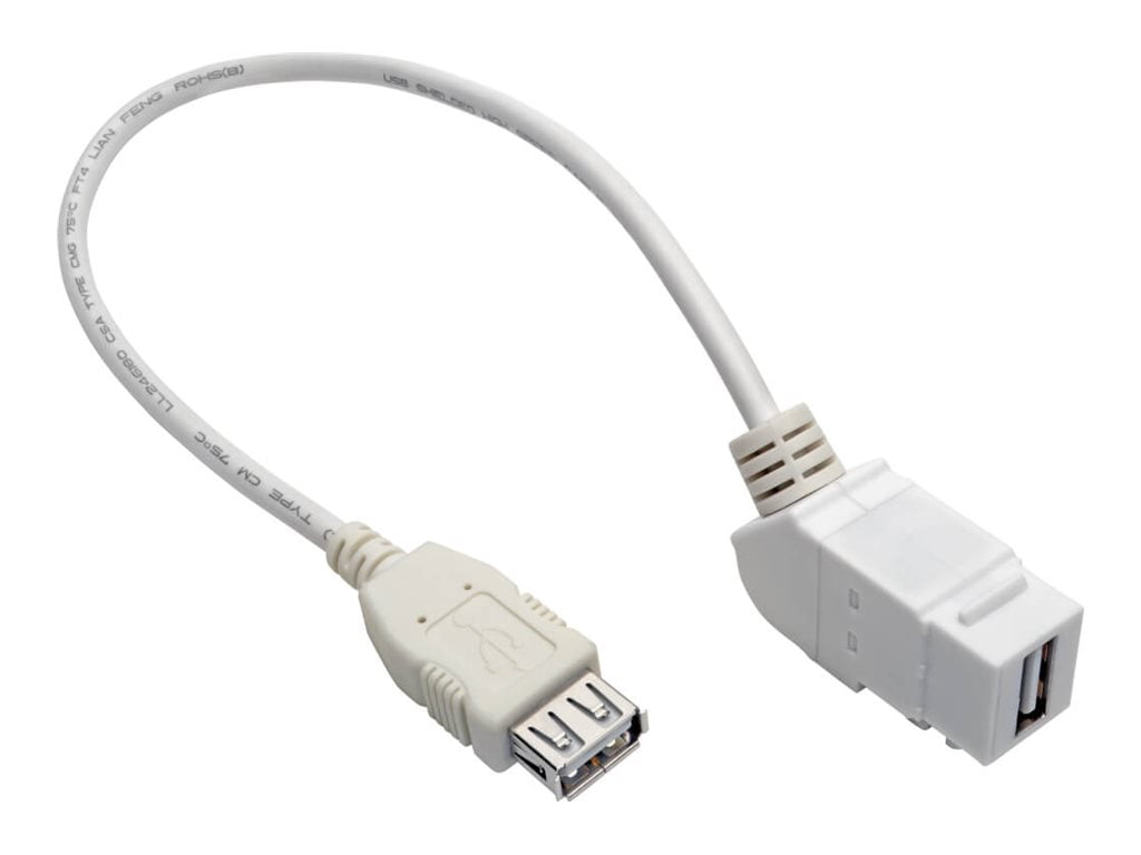 Tripp Lite Usb 2.0 All-in-one Keystone/panel Mount Coupler Cable (f/f), Angled Connector, W