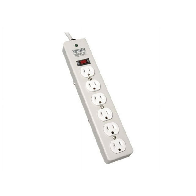 Tripp Lite Waber Surge Protector Strip 6 outlet 6' Cord 2100 Joules - Surge protector - 15 A - AC 120 V - 1.8 kW - output connectors: 6 - gray
