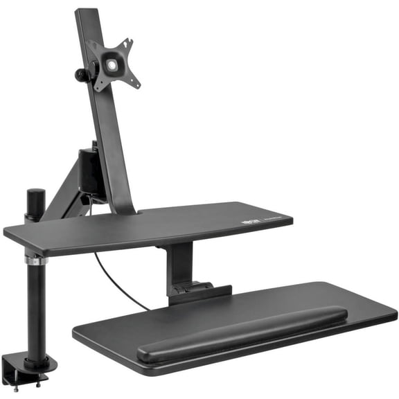 Eaton Tripp Lite Series WorkWise Height-Adjustable Sit-Stand Workstation, Single-Monitor, Clamp-on - 33.70" Height x 23.60" Width x 49.50" Depth - Assembly Required - Black
