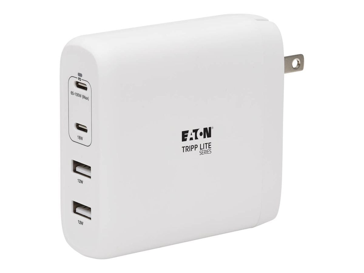 Tripp Lite USB C Wall Charger 4Port Compact 100W PD3.0 White U280W04100C2G
