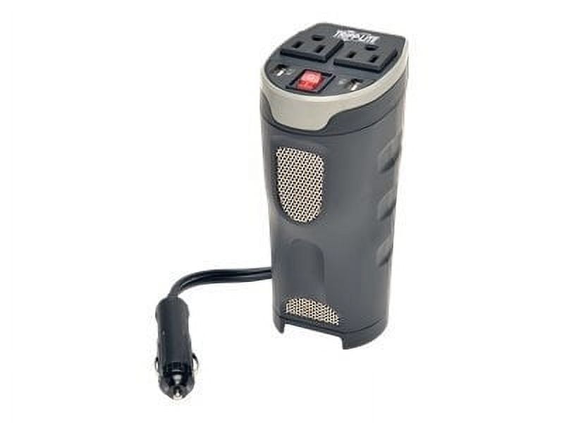 Tripp Lite by Eaton PowerVerter 200-Watt-Continuous Cup-Holder Car Inverter, 2 AC Outlets and 2 USB-A Ports, PV200CUSB, PV200CUSB
