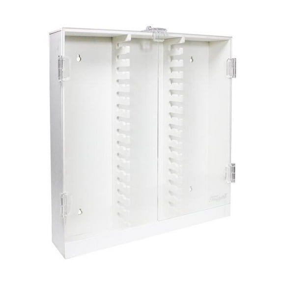TrippNT 50004 HPLC 15 Column PVC Cabinet with Lockable Hinged Doors, White
