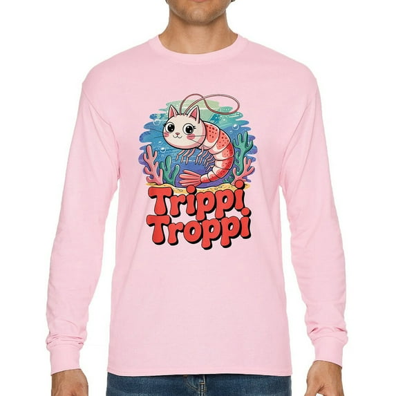 Trippi Troppi Shrim Cat Long Sleeve T-shirt Italian Brainrot Gen Z Alpha Meme
