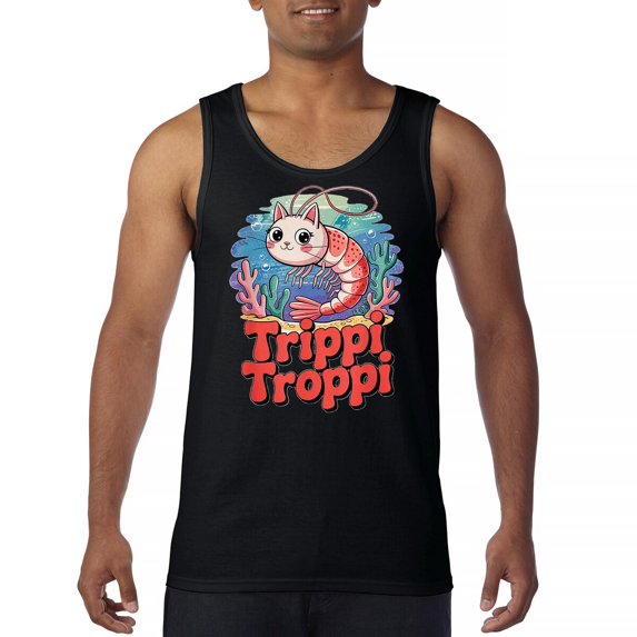 Trippi Troppi Shrim Cat Men's Tank Top Italian Brainrot Gen Z Alpha Meme