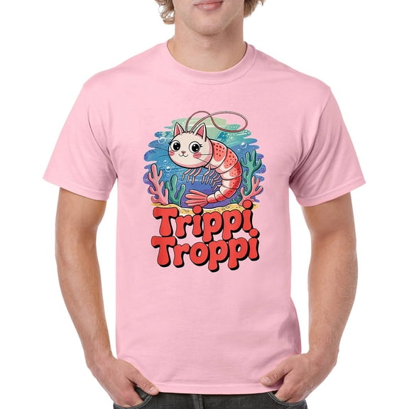 Trippi Troppi Shrim Cat T-shirt Italian Brainrot Gen Z Alpha Meme Men's Tee