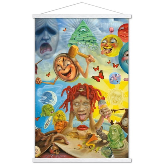 Trippie Redd - Art Wall Poster with Wooden Magnetic Frame, 22.375" x 34"