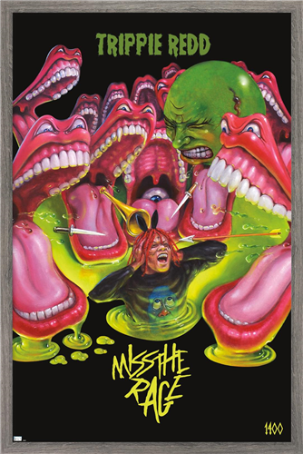 Trippie Redd - Miss the Rage Wall Poster, 14.725" x 22.375" Framed