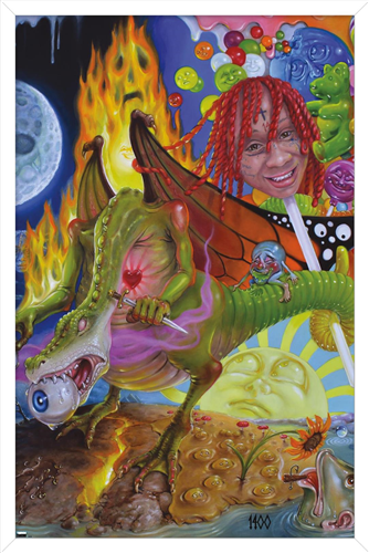 Trippie Redd - Trip at Knight Album Cover Wall Poster, 14.725" x 22.375" Framed