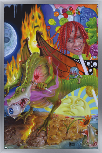 Trippie Redd - Trip at Knight Album Cover Wall Poster, 14.725" x 22.375" Framed