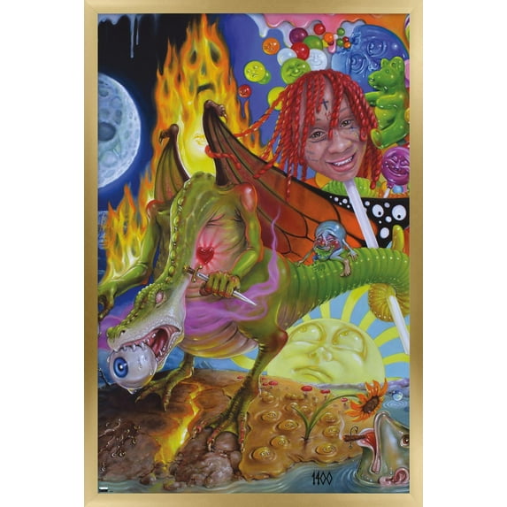 Trippie Redd - Trip at Knight Album Cover Wall Poster, 14.725" x 22.375" Framed