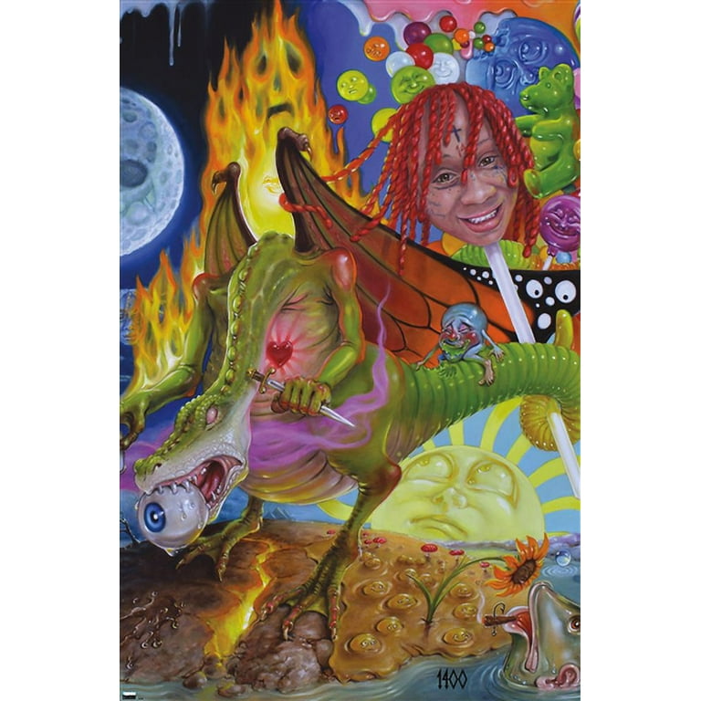 絵画 trip Trippie Redd - Trip at Knight Album Cover Wall Poster, 14.725
