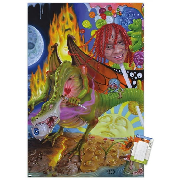 Trippie Redd - Trip at Knight Album Cover Wall Poster, 22.375" x 34"