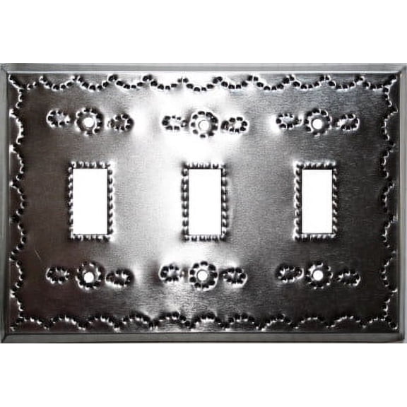 Tripple Toggle Silver Tin Switchplate