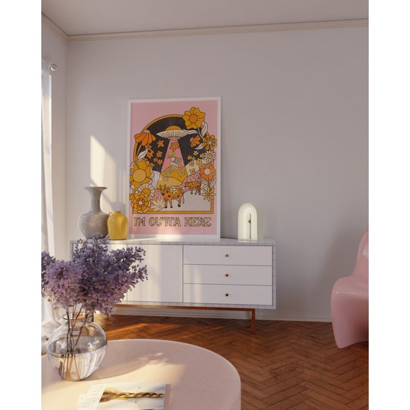 Trippy 70s Art Print: Retro Psychedelic Boho Wall Decor UNFRAMED