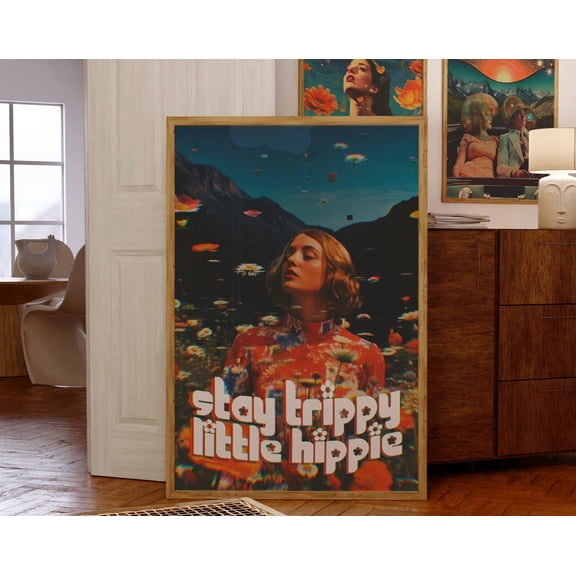 Trippy 70s Poster Psychedelic Flower Child Art