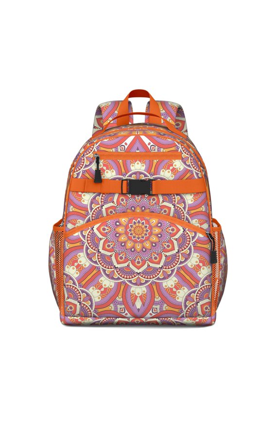 Trippy Abstract Geometric School Backpack Adjustable Padded Straps Chest Buckle Spacious Durable Backpack For Elementary School