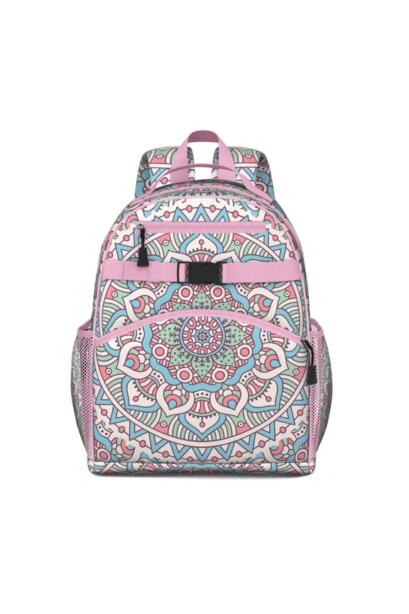Trippy Abstract Geometric School Backpack Adjustable Padded Straps Chest Buckle Spacious Durable Backpack For Elementary School