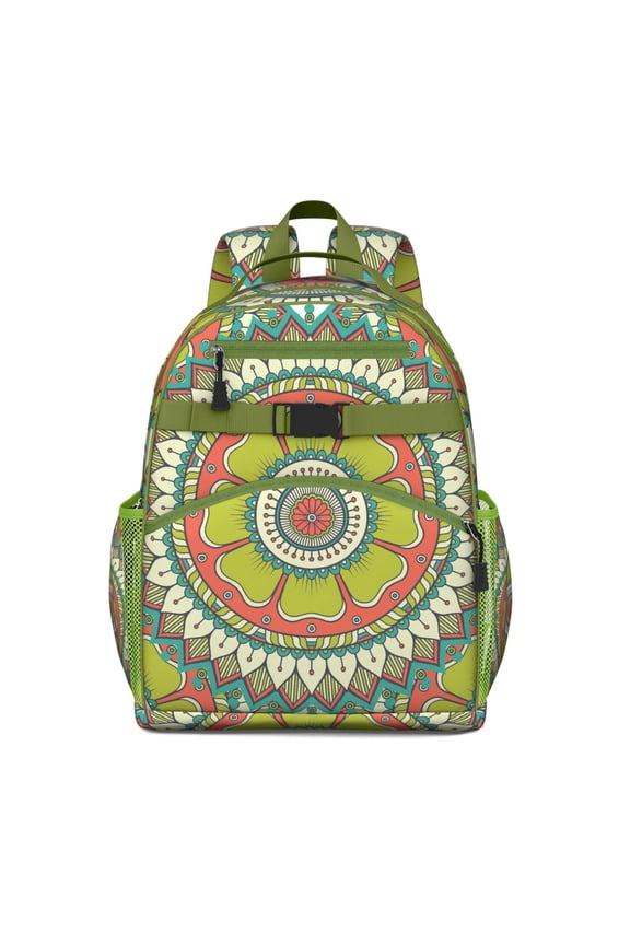 Trippy Abstract Geometric School Backpack Adjustable Padded Straps Chest Buckle Spacious Durable Backpack For Elementary School