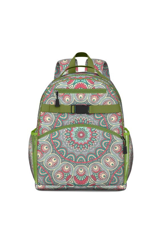 Trippy Abstract Geometric School Backpack Adjustable Padded Straps Chest Buckle Spacious Durable Backpack For Elementary School