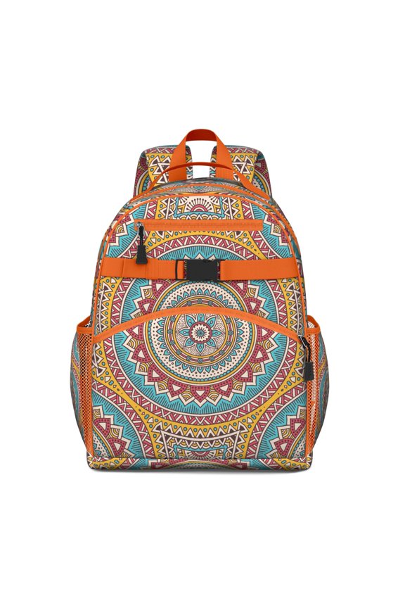 Trippy Abstract Geometric School Backpack Adjustable Padded Straps Chest Buckle Spacious Durable Backpack For Elementary School