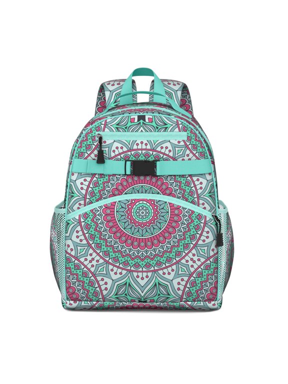 Trippy Abstract Geometric School Backpack Adjustable Padded Straps Chest Buckle Spacious Durable Backpack For Elementary School