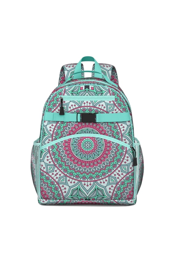 Trippy Abstract Geometric School Backpack Adjustable Padded Straps Chest Buckle Spacious Durable Backpack For Elementary School