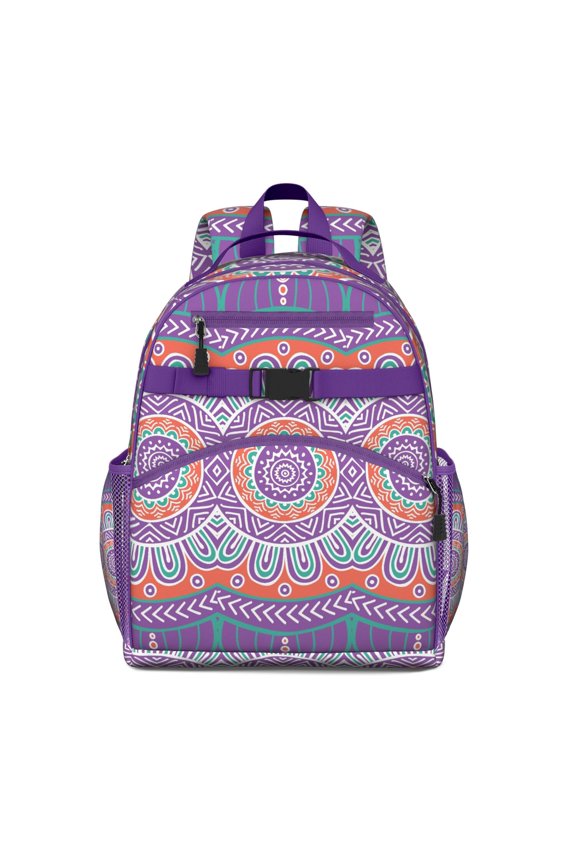 Trippy Abstract Geometric School Backpack Adjustable Padded Straps Chest Buckle Spacious Durable Backpack For Elementary School