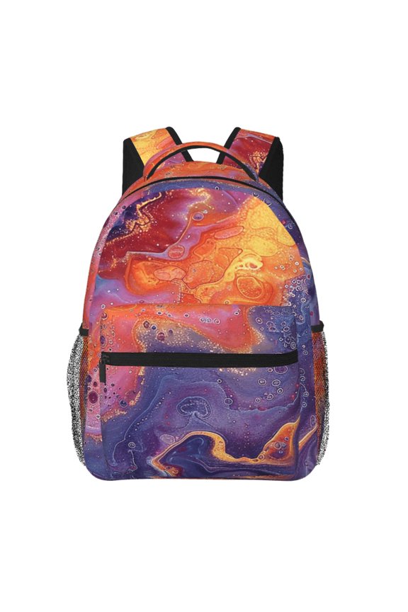 Trippy Abstract Purple Tie Dye Laptop Backpack Travel Rucksack for Teens Adults, Fits 15-inch Notebook