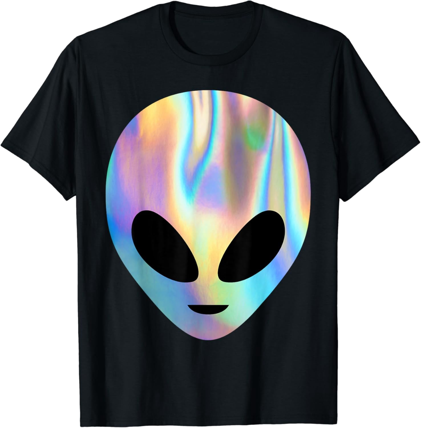 Trippy Alien Head UFO Flying Saucer Rainbow Rave EDM T-Shirt - Walmart.com
