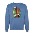 thumbnail image 1 of Trippy California Redwoods Forest Fox Silhouette | Mens Fashion Crewneck Graphic Sweatshirt, Vintage Heather Blue, Medium, 1 of 4