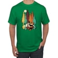 thumbnail image 1 of Trippy California Redwoods Forest Fox Silhouette | Mens Fashion Graphic T-Shirt, Kelly, Large, 1 of 4