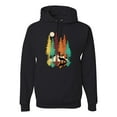 thumbnail image 1 of Trippy California Redwoods Forest Fox Silhouette | Mens Fashion Hooded Sweatshirt Graphic Hoodie, Black, Small, 1 of 4
