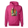thumbnail image 1 of Trippy California Redwoods Forest Fox Silhouette | Mens Fashion Hooded Sweatshirt Graphic Hoodie, Fuschia, Large, 1 of 4