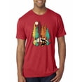 thumbnail image 1 of Trippy California Redwoods Forest Fox Silhouette | Mens Fashion Premium Tri Blend T-Shirt, Vintage Red, Large, 1 of 4