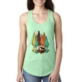 thumbnail image 1 of Trippy California Redwoods Forest Fox Silhouette | Womens Fashion Jersey Racerback Tank Top, Mint, Large, 1 of 4